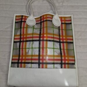 RARE Burberry Leather & PVC Large Tote